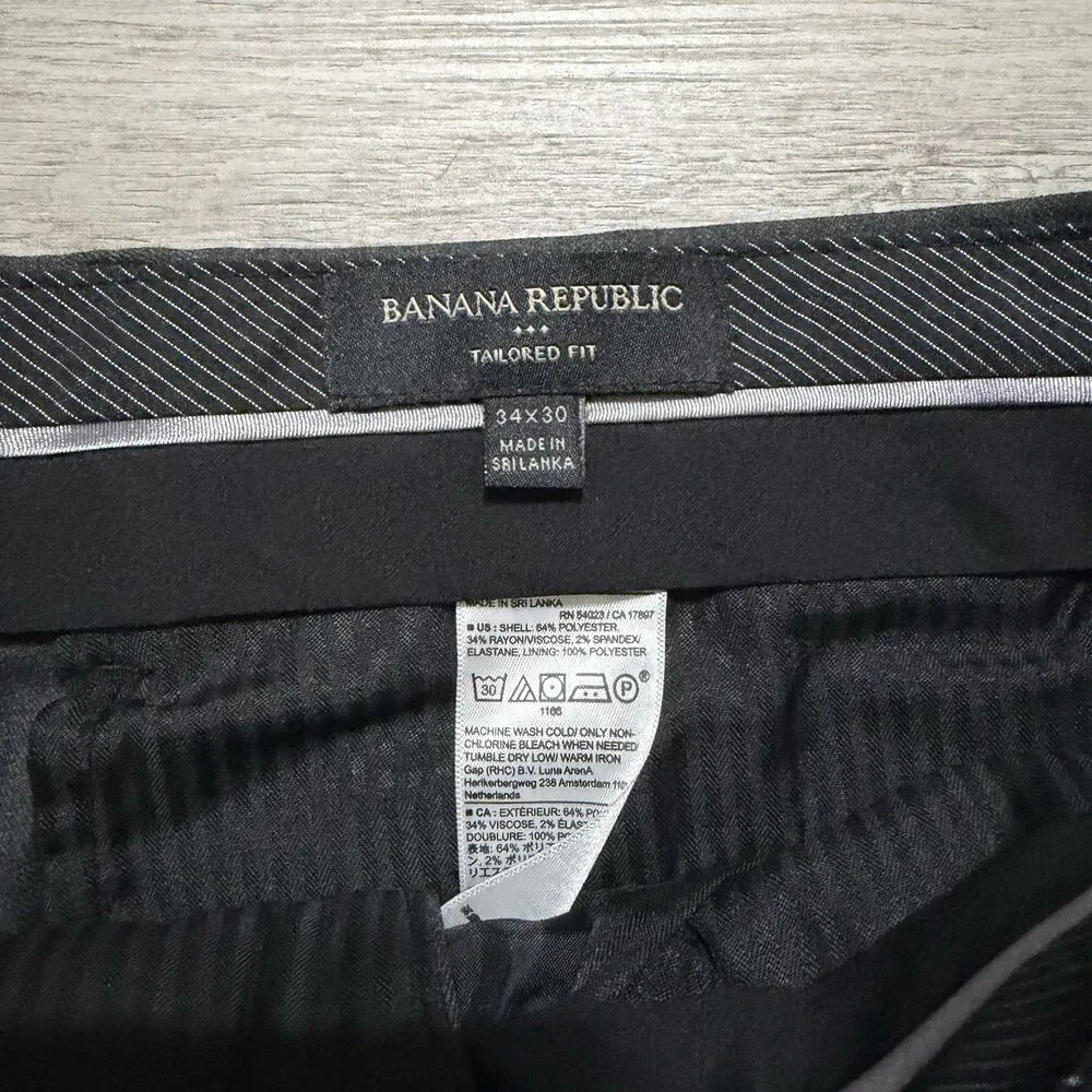 Banana Republic Dress Pants Mens 34x30 Charcoal Gray Flat Front Used